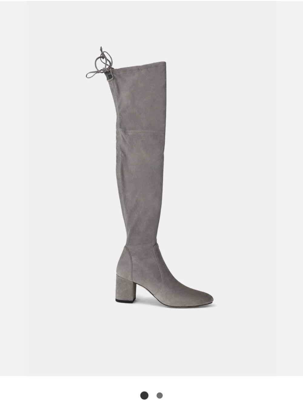 Stuart Weitzman Gray Suede Over-the-Knee Block Heel Boots